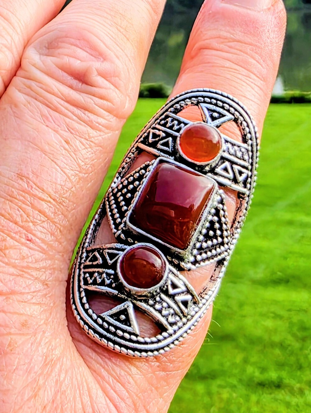 Carnelian Gemstone Ethnic Ring In 925 Sterling Silver (9)